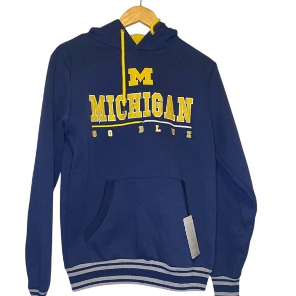 NWT Michigan men hoodie size small blue en yellow
